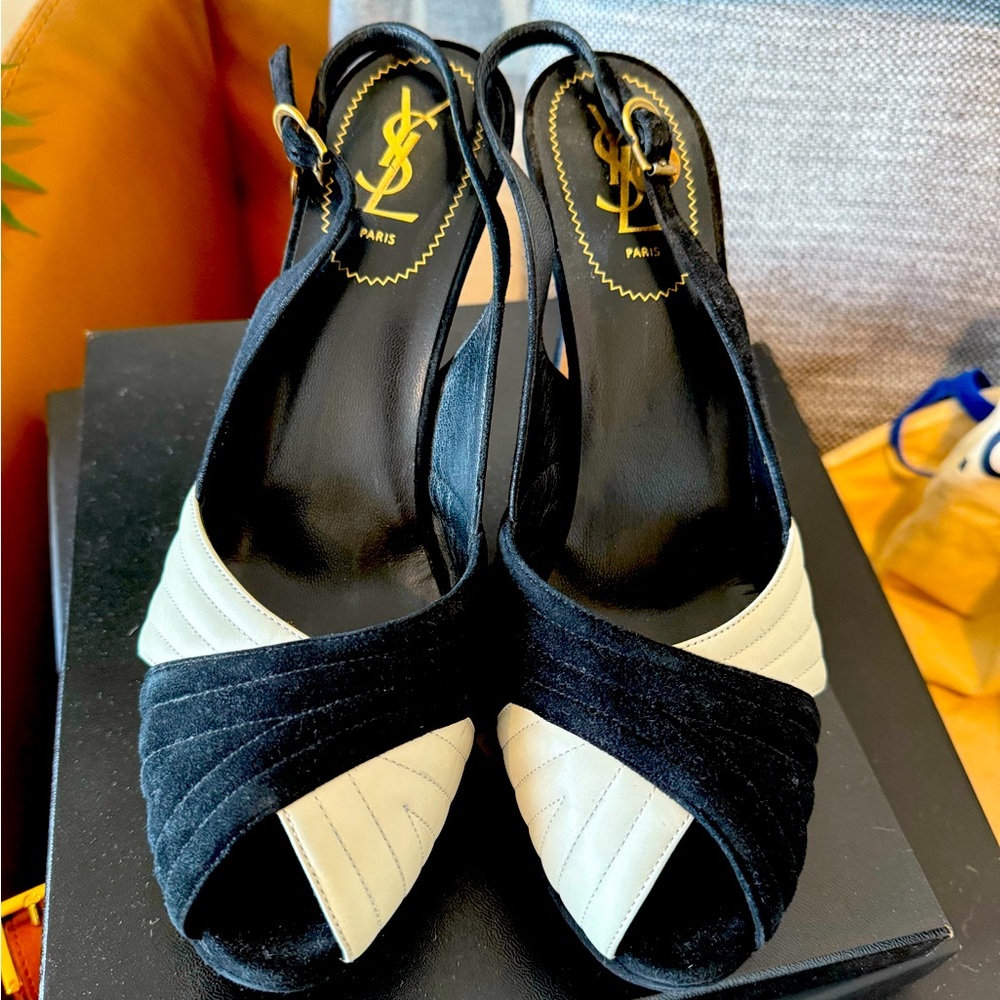 Yves Saint Laurent (YSL) Suede Platform Heels